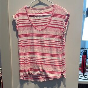 Striped Red and White Women's Top